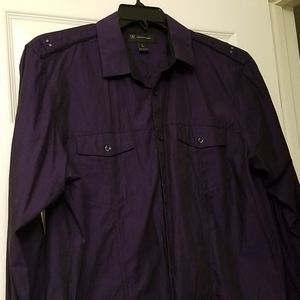 INC Purple casual button shirt